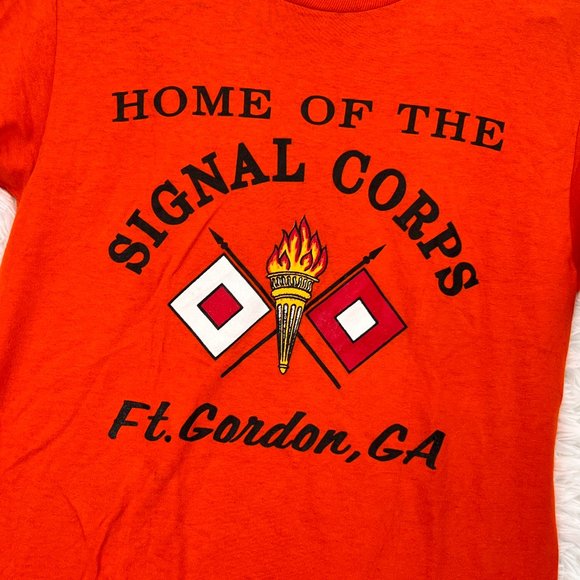 Vintage Soffe Shirts Men's Signal Corps Logo Graphic Print Single Stitch T-Shirt - Picture 4 of 9